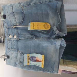 Blue jean shorts. High rise pushup jeans. Large, Waxjean
